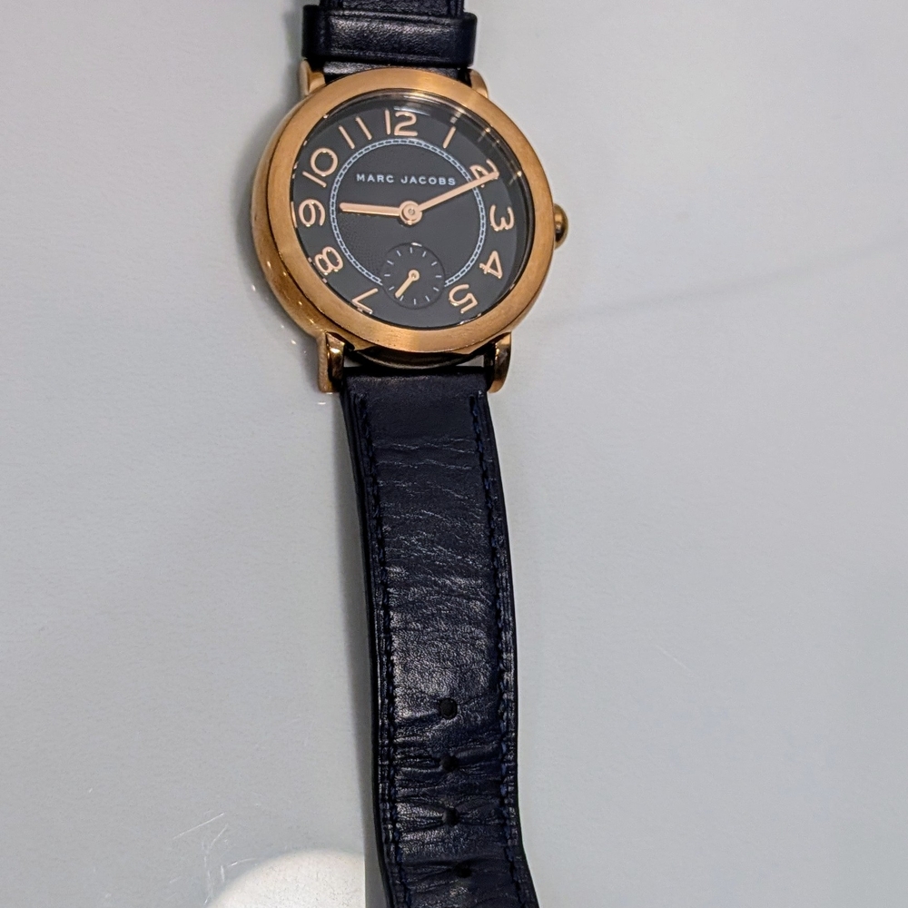 Marc Jacobs Gold and Navy Blue Watch